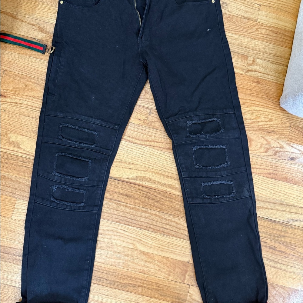 Men's Black Distressed Jeans